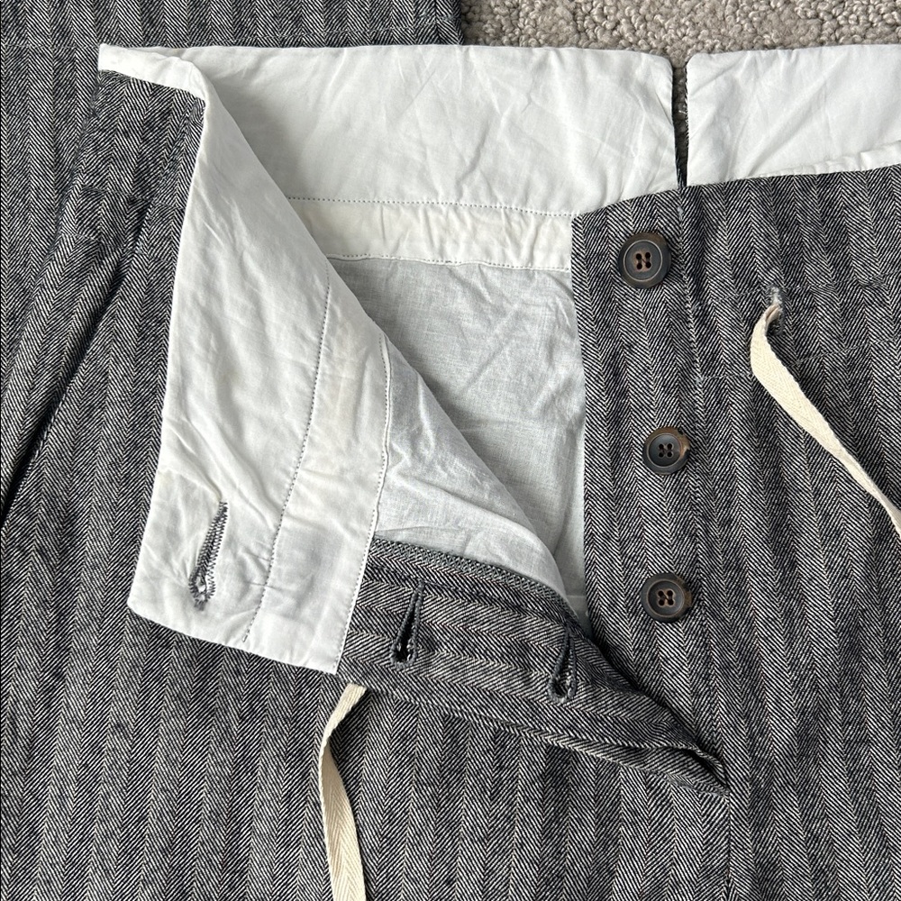Hannoh Wessel Herringbone Wool Trousers Cotton Vintage Designer Pants 38 EUC - Picture 5 of 13